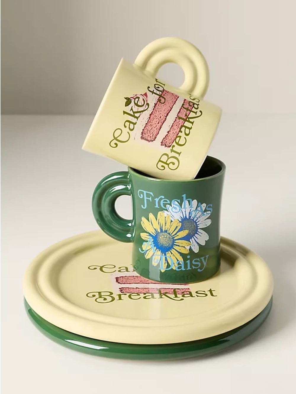 Like New Anthropologie Cake for Breakfast Stoneware Plate